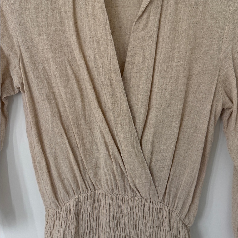 Zara Elegant Beige Wrap Valery Dress - Picture 7 of 9